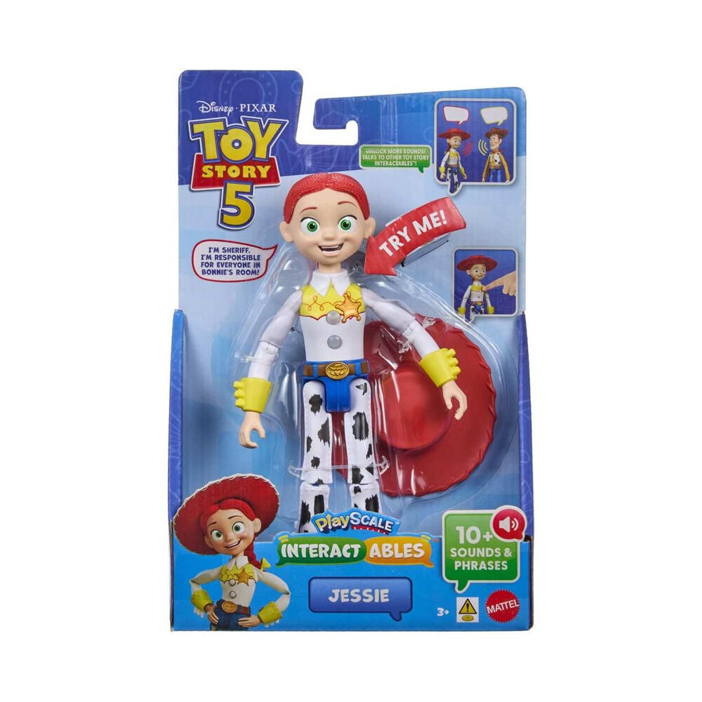 Figura parlante articulada de Jessie de Toy Story 5 con sombrero rojo y placa de sheriff - 6