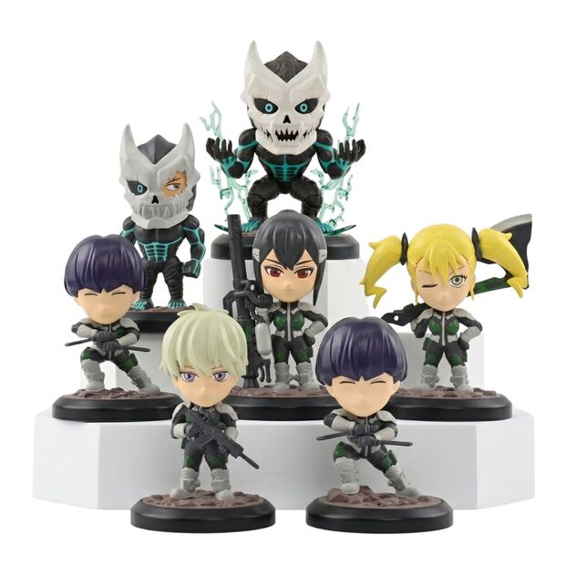 Figuras Combat de Kaiju No. 8 de YUME TOYS con bases y diseños de combate