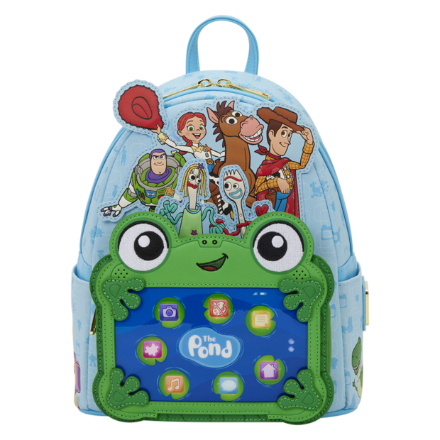 Mochila Loungefly Toy Story 5 azul con personajes Disney Pixar