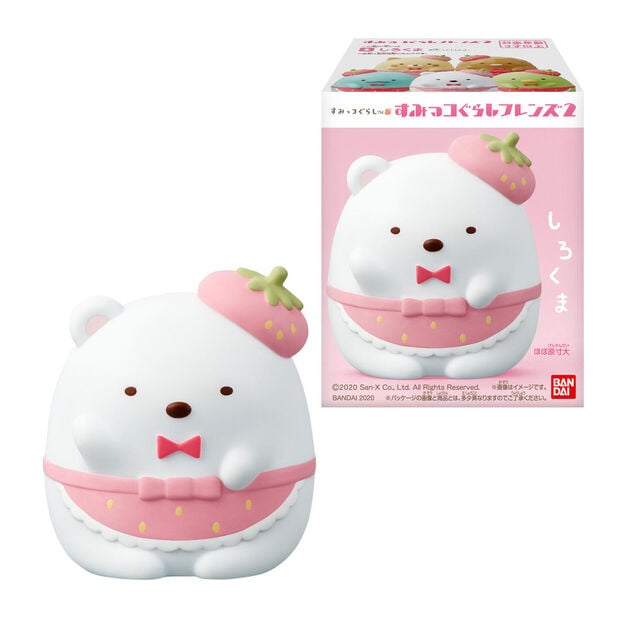 Figuras Sumikko Gurashi Friends Wave 2 con atuendos de cafetería de fresa - 2