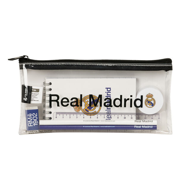 Set de papelería Real Madrid 26/27 con portatodo transparente