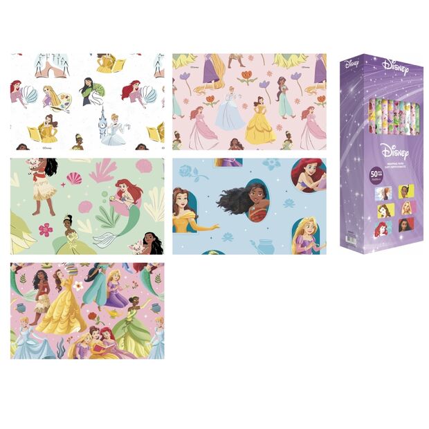 Expositor SAFTA con rollos de papel de regalo Disney Princesas surtidos