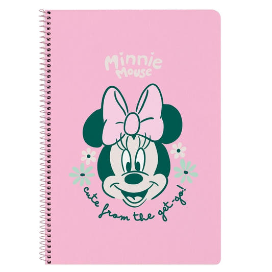 Cuaderno A4 rosa de Minnie Disney con espiral metálico