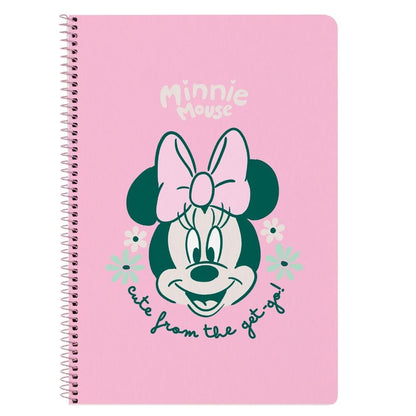 Cuaderno A4 rosa de Minnie Disney con espiral metálico
