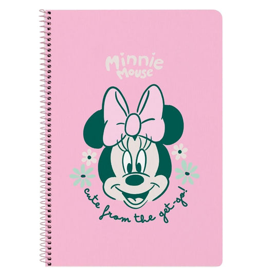 Cuaderno A4 rosa de Minnie Disney con espiral metálico