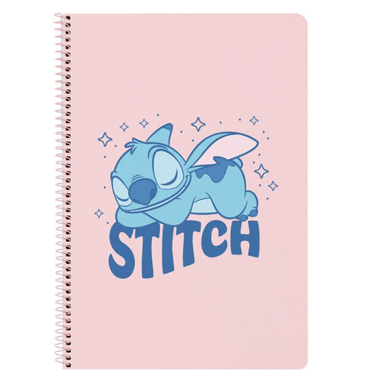 Cuaderno A4 rosa de Stitch Disney con espiral