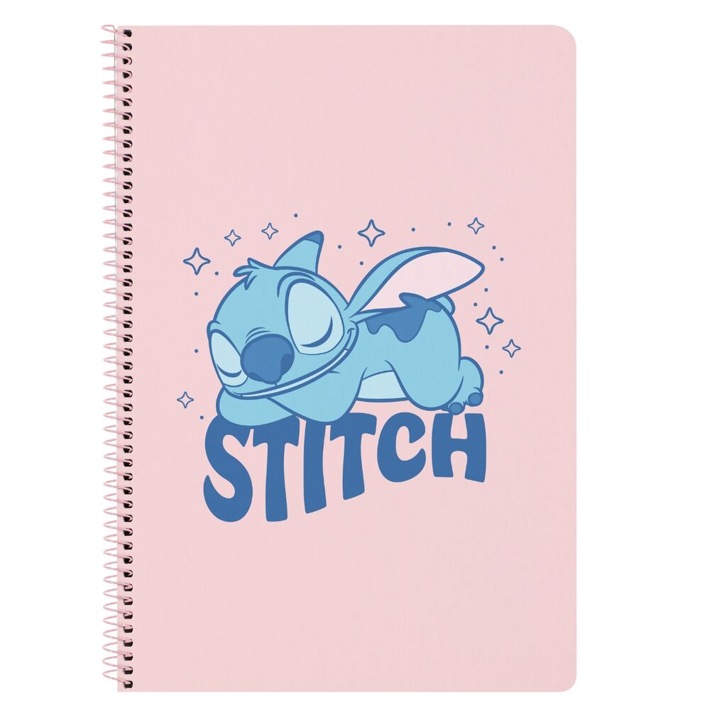 Cuaderno A4 rosa de Stitch Disney con espiral