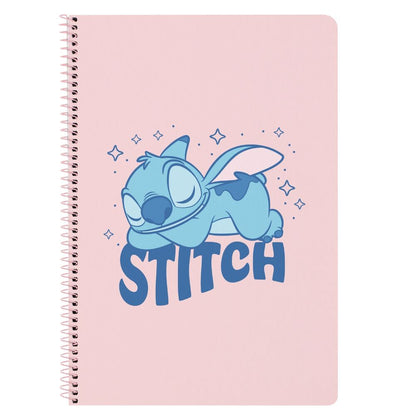 Cuaderno A4 rosa de Stitch Disney con espiral