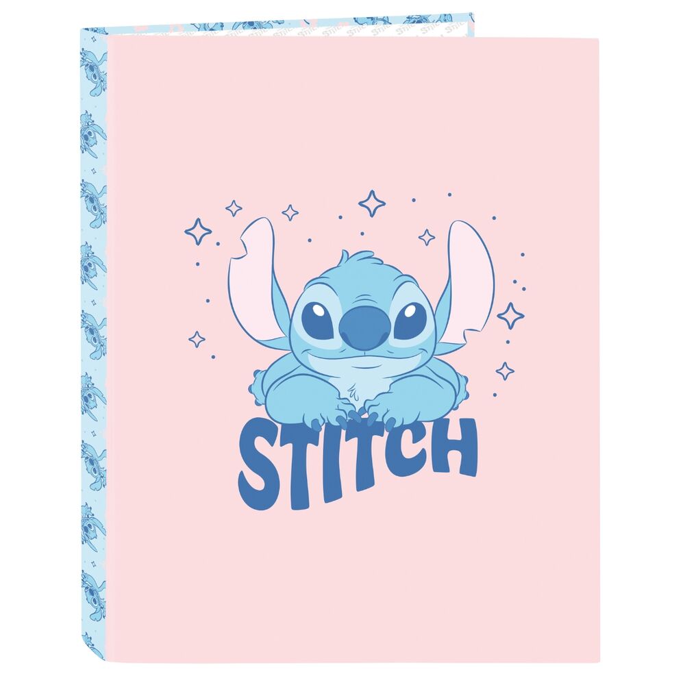 Carpeta A4 rosa de Stitch Disney con cuatro anillas