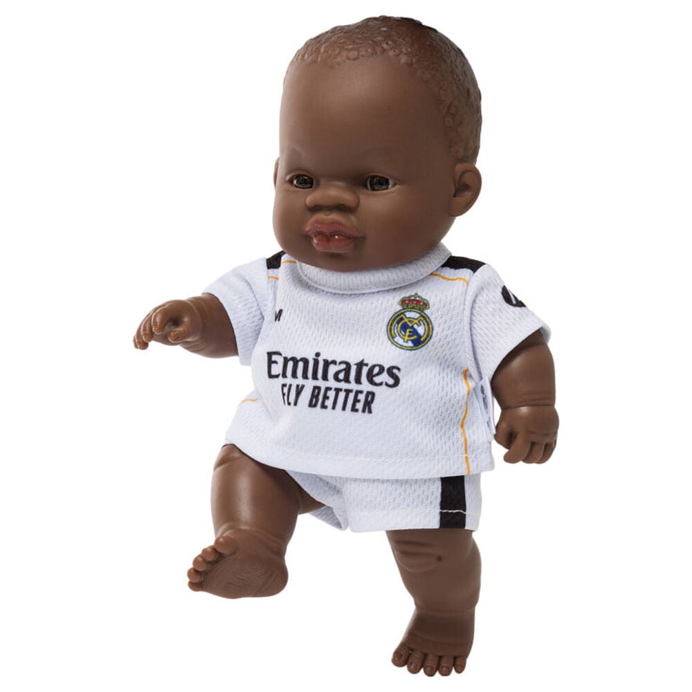 Muñeco bebé africano MINILAND con camiseta del Real Madrid