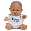 Muñeco Latino MINILAND de 21 cm con equipación blanca del Real Madrid