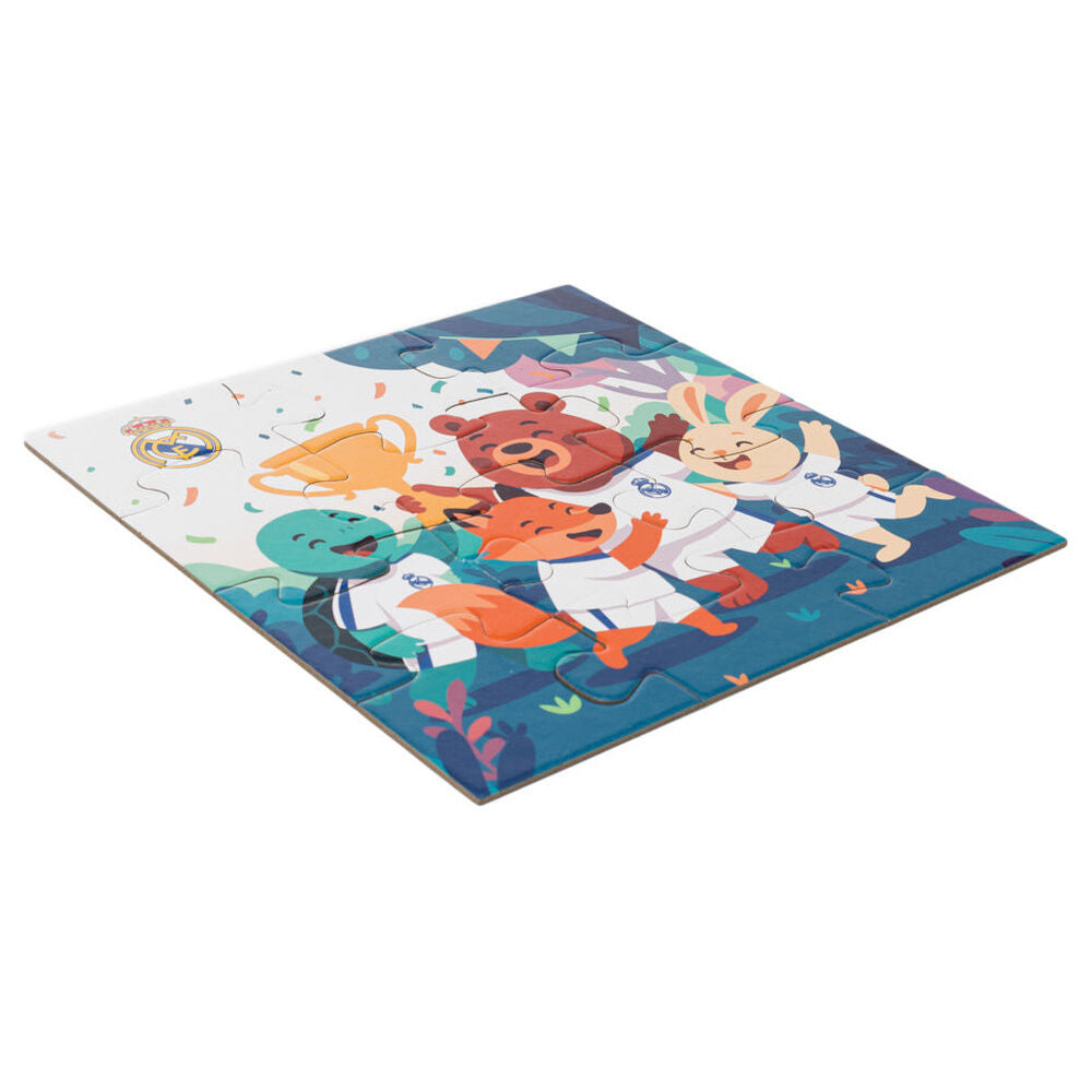 Puzzle MINILAND de 12 piezas con escudo y jugadores del Real Madrid