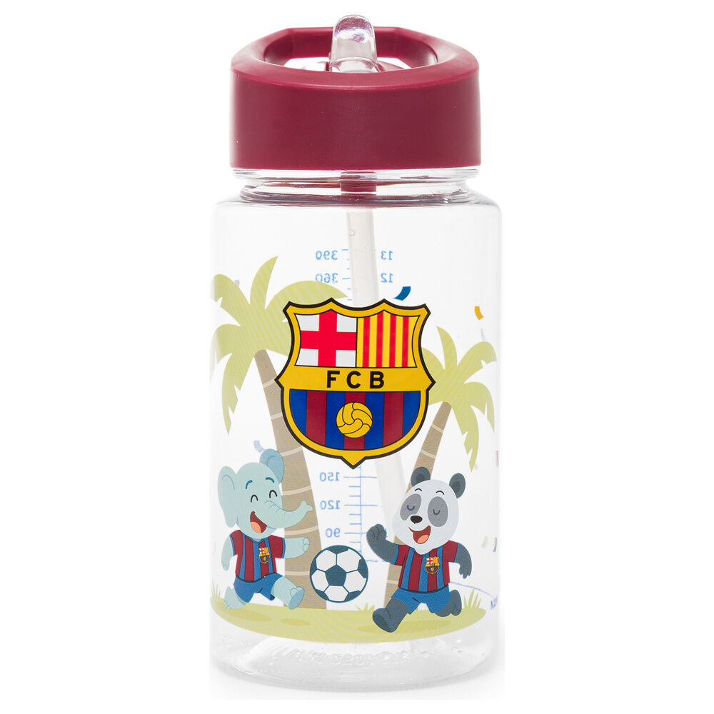Botella infantil MINILAND F.C. Barcelona de 450 ml con pajita abatible