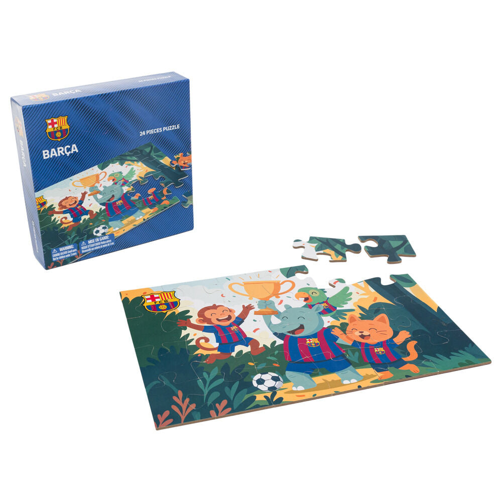 Puzzle de 24 piezas del F.C. Barcelona con personajes azulgrana