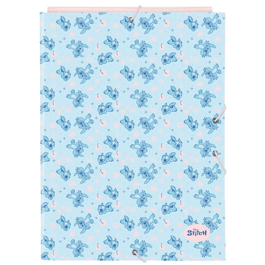 Carpeta A4 azul de Stitch Disney con gomas elásticas