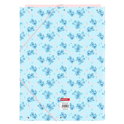 Carpeta A4 azul de Stitch Disney con gomas elásticas - 2