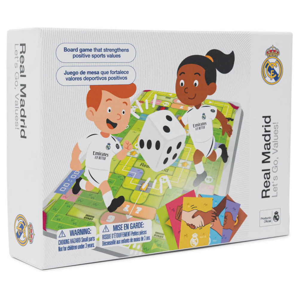 Juego de mesa Hala Valores Real Madrid con tablero, cartas, dado y peones - 2