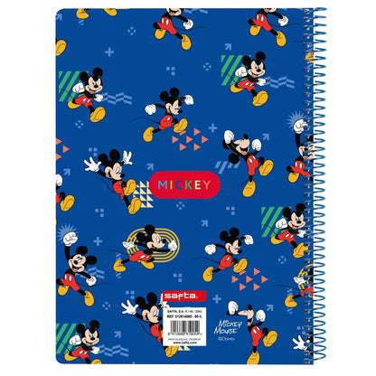 Cuaderno azul con espiral metálico y diseño de Mickey Disney - 2