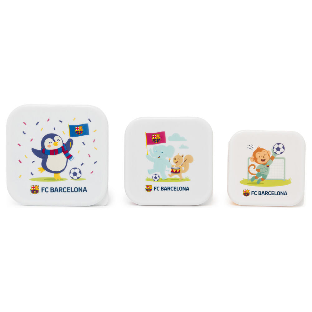 Set de 3 fiambreras MINILAND FC Barcelona con diseño de pingüino y balón - 2