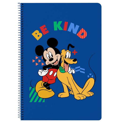 Cuaderno A4 azul de Mickey y Pluto Disney con espiral