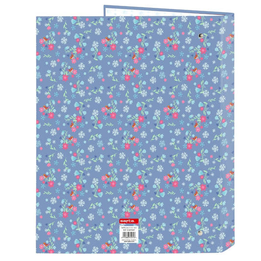 Carpeta A4 Frozen Disney azul con Anna y Elsa y 4 anillas - 2