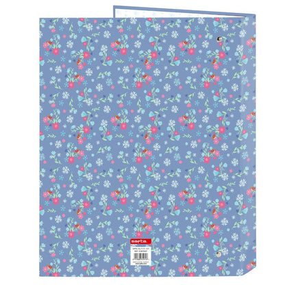 Carpeta A4 Frozen Disney azul con Anna y Elsa y 4 anillas - 2