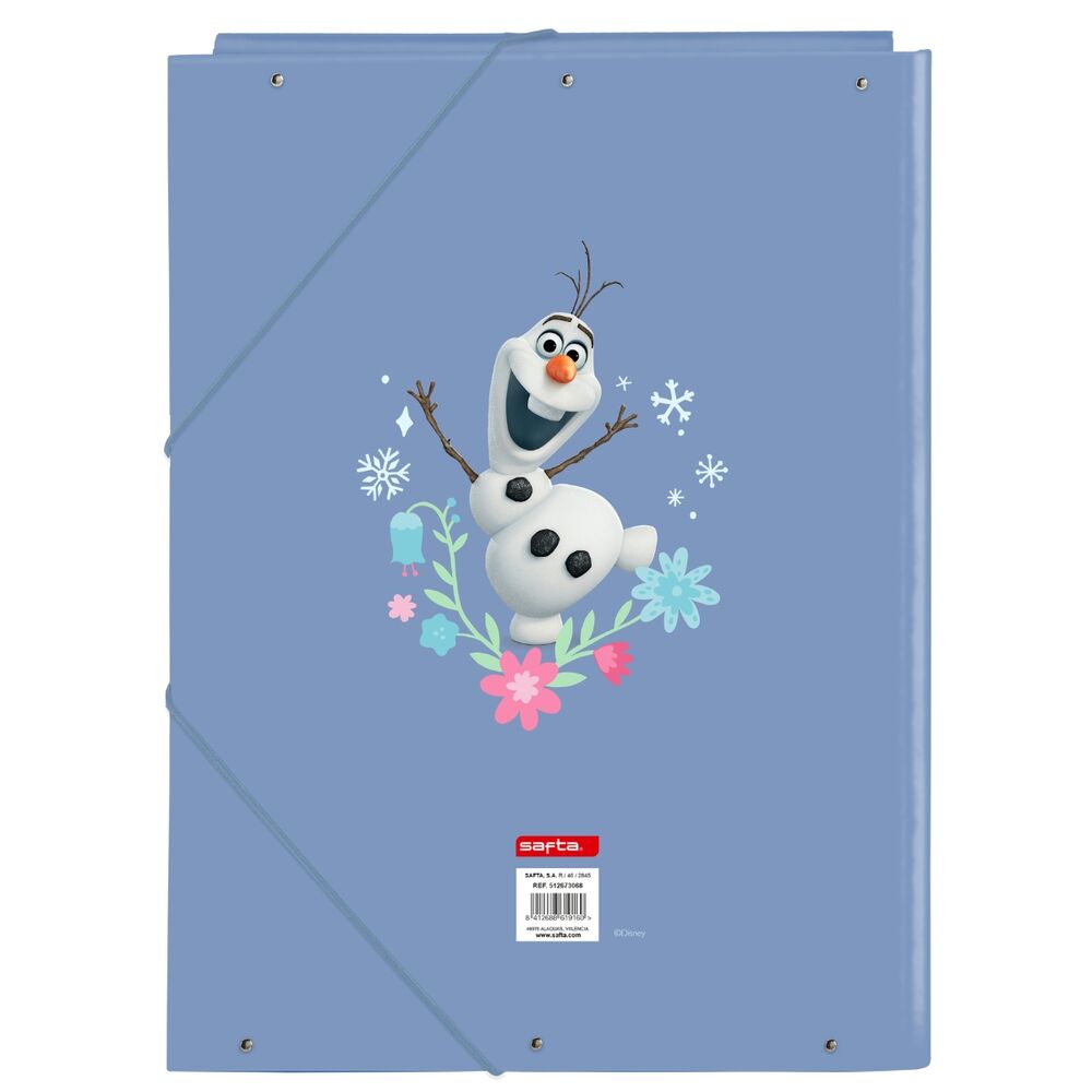 Carpeta Frozen Disney azul con Elsa y Anna, 3 solapas y cierre con gomas - 2