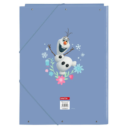 Carpeta Frozen Disney azul con Elsa y Anna, 3 solapas y cierre con gomas - 2