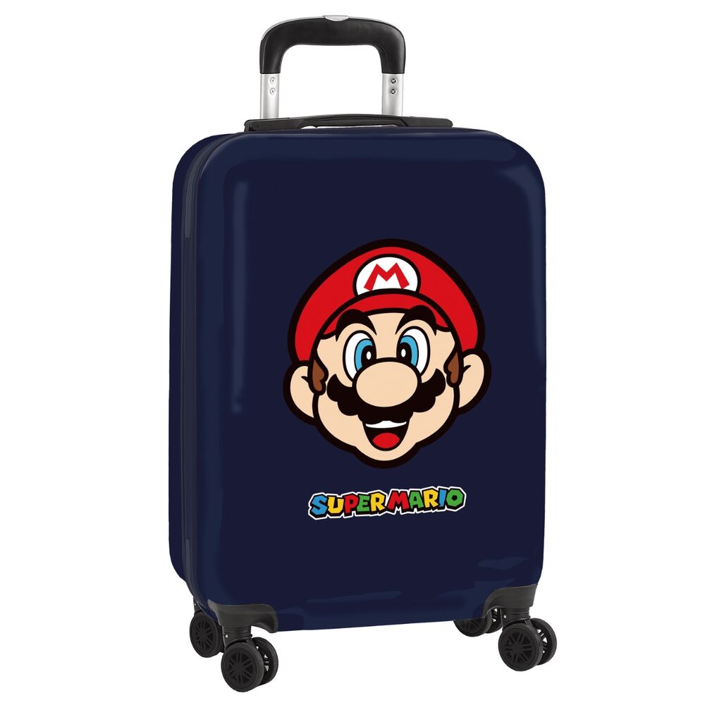 Maleta trolley azul marino de Super Mario con ruedas dobles
