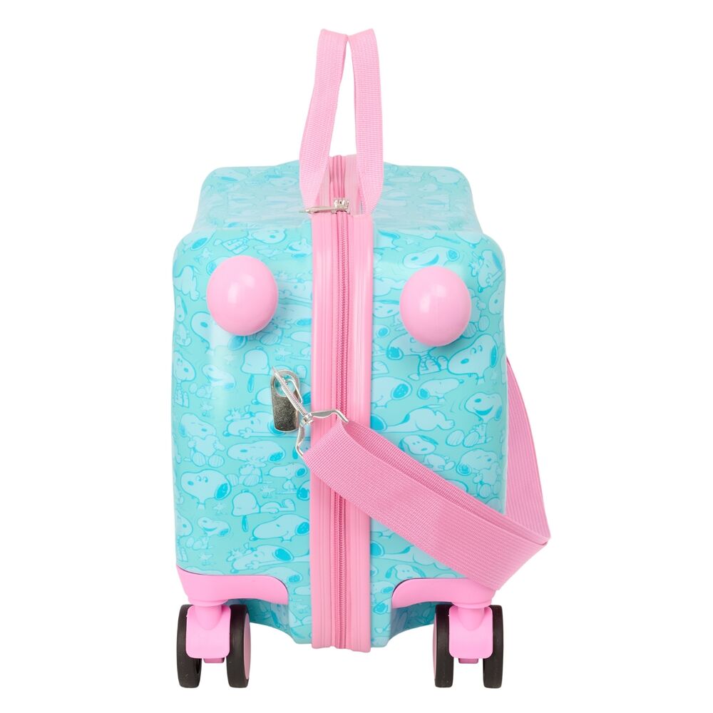 Maleta trolley Snoopy turquesa y rosa de 44 cm - 4