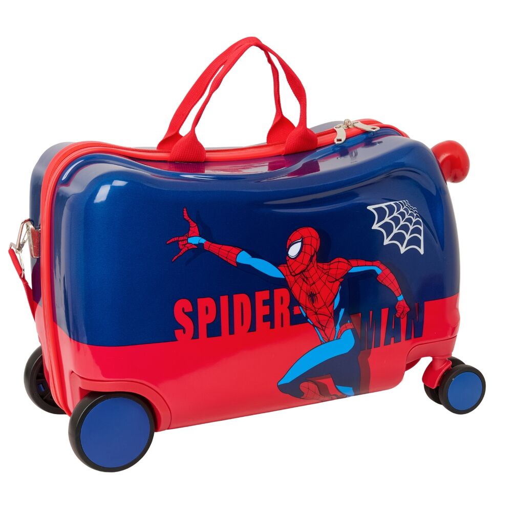 Maleta trolley Spider-Man Marvel azul y roja con ruedas dobles