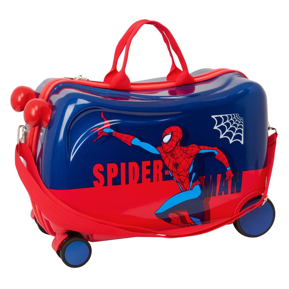 Maleta trolley Spider-Man Marvel azul y roja con ruedas dobles - 3