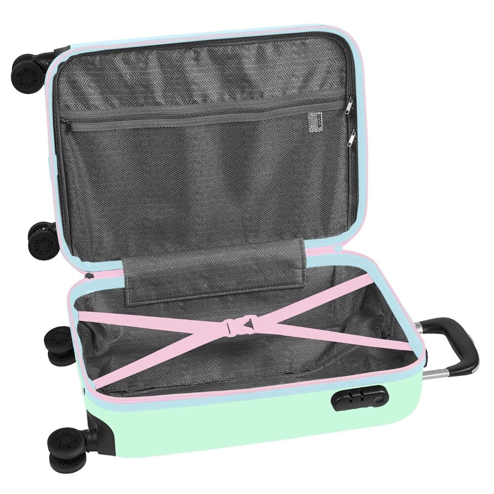 Maleta trolley SAFTA Pembe The Pink Cat azul claro con gato rosa - 2