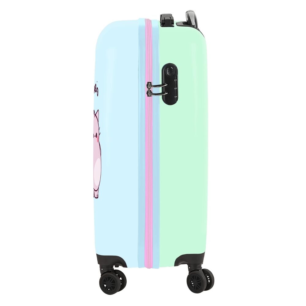 Maleta trolley SAFTA Pembe The Pink Cat azul claro con gato rosa - 3