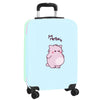Maleta trolley SAFTA Pembe The Pink Cat azul claro con gato rosa