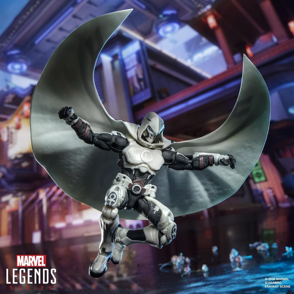 Figura articulada Moon Knight Marvel Legends de 15 cm con capa y armadura blanca - 5