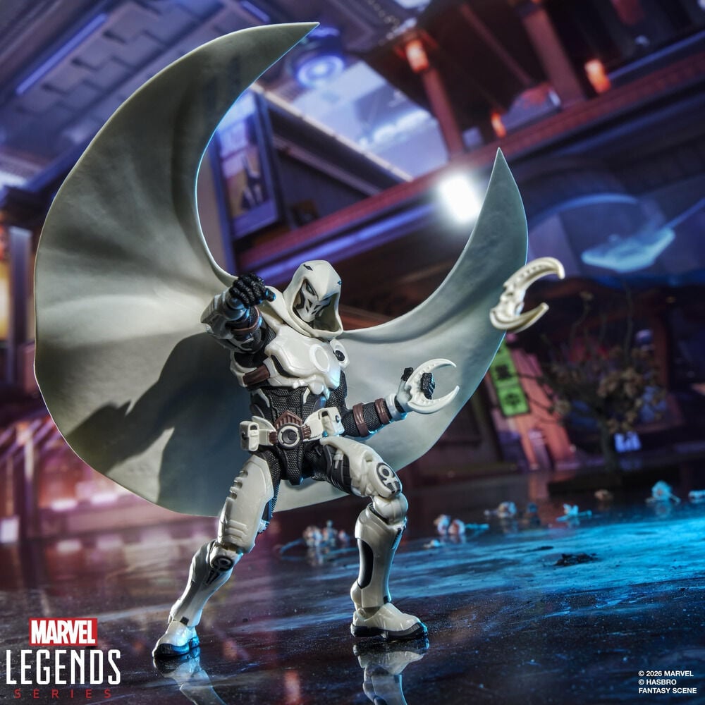 Figura articulada Moon Knight Marvel Legends de 15 cm con capa y armadura blanca - 9