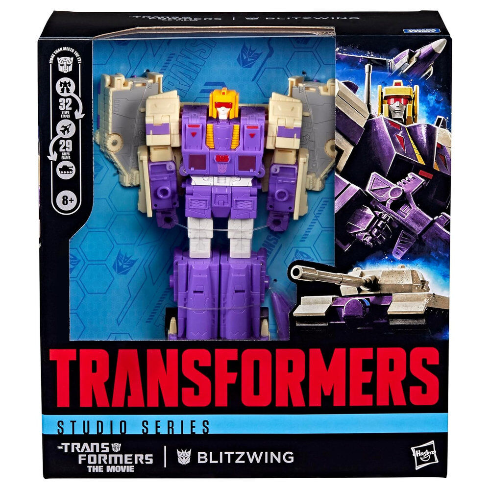 Figura articulada Blitzwing Transformers Studio Series en morado y beige - 5