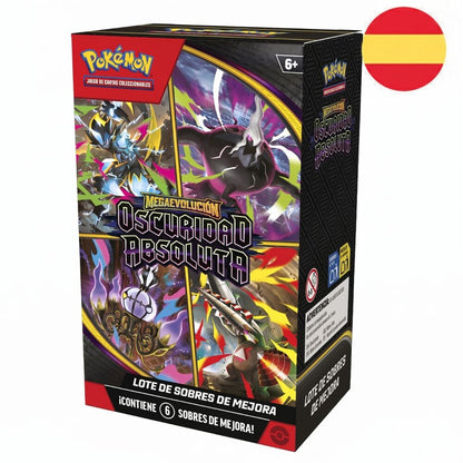 Booster bundle Pokémon Megaevolución Oscuridad Absoluta con 6 sobres de mejora
