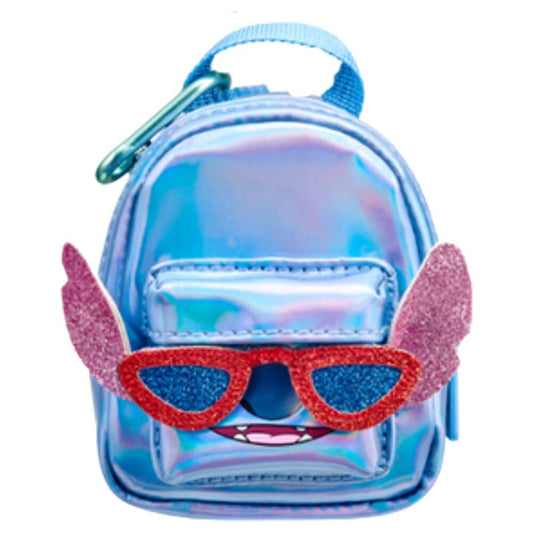 Mini mochila holográfica azul de Stitch con gafas