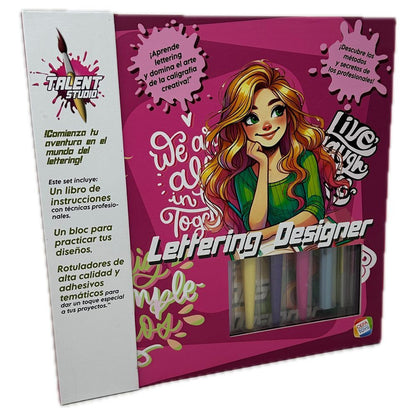 Set CEFA TOYS Talent Studio Diseñador de Letras con rotuladores y bloc de lettering