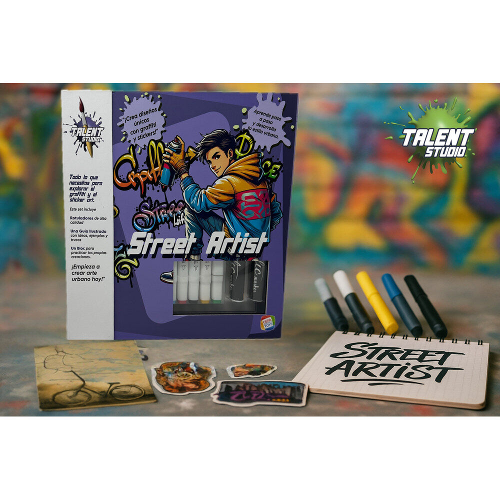 Set Diseñador Graffiti Talent Studio de CEFA TOYS con rotuladores y bloc - 2
