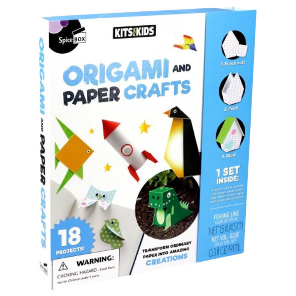Set de origami Petit Picasso con papeles decorados, instrucciones y tijeras - 2