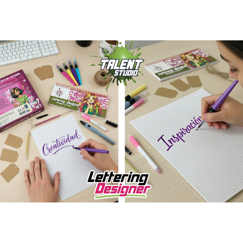 Set CEFA TOYS Talent Studio Diseñador de Letras con rotuladores y bloc de lettering - 3