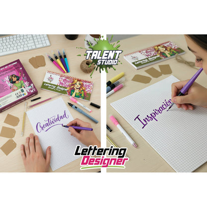 Set CEFA TOYS Talent Studio Diseñador de Letras con rotuladores y bloc de lettering - 3