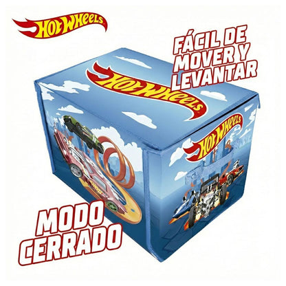 Caja organizadora Hot Wheels abierta con pista y zona de juego - 5