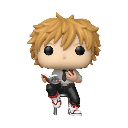 Figura FUNKO POP! de Denji sentado con un cómic