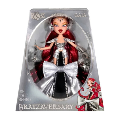 Muñeca Gaia Bratzaversary con cabello rojo y vestido negro y plateado - 2