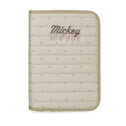 Portadocumentos beige Duna con diseño de Mickey Disney