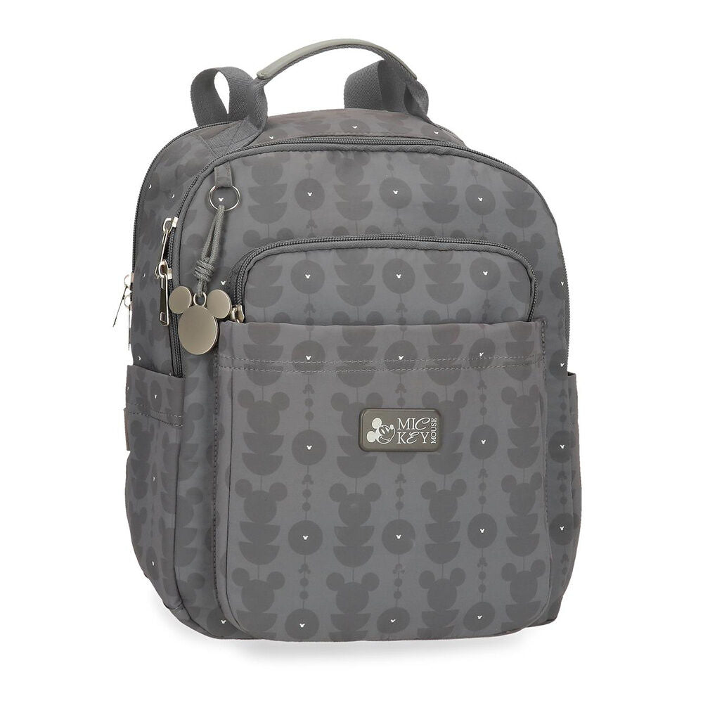 Mochila gris Zenia de Mickey Disney con bolsillo frontal